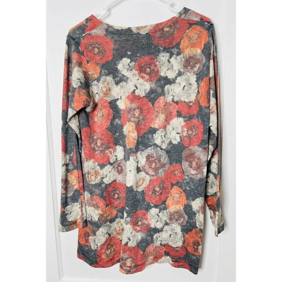 Soft Surroundings Womens Sz M Knit Sweater Floral Long Sleeve Stretch USA Made - Picture 2 of 7